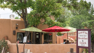 The welcoming facade of Hannah & Nate's Market Cafe, a testament to its mission of offering a unique dining experience in New Mexico.